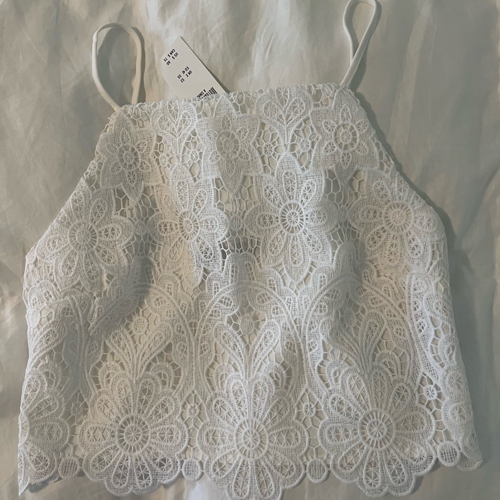 NWT Abercrombie & Fitch White Lace Tank Top